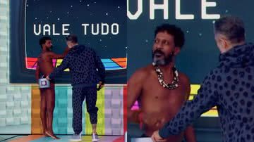 Luis Miranda surpreendeu ao tirar a roupa durante o Caldeirão - Reprodução/Globo