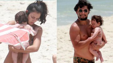 Yanna Lavigne e Bruno Gissoni vão a praia com a filha, Madalena - Dilson Silva